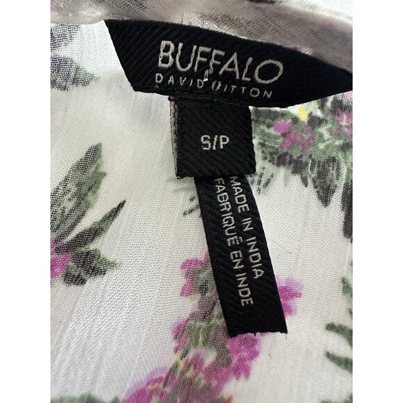 Buffalo David Bitton Women's Floral Print Top Size S Boho Flare Sleeve Top - Picture 2 of 16